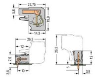 Konektor (zásuvka) úhlový CAGE CLAMP 2,5mm2 šedá 15pól. WAGO 232-215/026-000