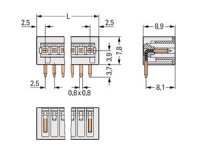 Konektor s pájecími piny THT pájecí kontakt 0,8x0,8 mm úhlové světle šedá 7pól.