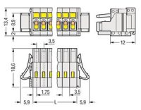 Pružinová svorka CAGE CLAMP 1,5mm2 světle šedá 13pól. WAGO 734-113/037-000