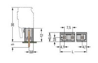 Konektor s pájecími piny THT, pájecí kontakt 1,0x1,0 mm, rovné, šedá 8pól.