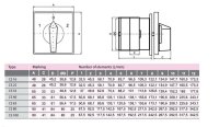 Vícestupňový vačkový přepínač CS 63 135 U, 3p, 63A, '0-I-II' ETI 004773053