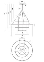 Závěsné svítidlo ORBIT SU LED 300W D1500+1000+1000+600+600 4000K BRASS-DALI