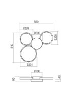 Stropní svítidlo CRONOS PL LED 50W 3000K BK REDO 01-2538