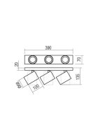 Bodové svítidlo CORINTH PR 3X7W GU10 H100 MGD REDO 01-3444