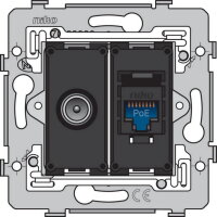 Spodek zásuvky COAX+RJ45 UTP (nestíněné) CAT.6 PoE bez rozpěrek NIKO 170-79238