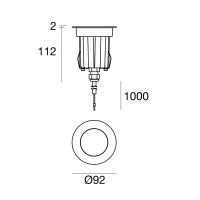 Zemní svítidlo SUELO-R PRO 9 1L 8W S/A C/HC+MO IX LINEA LIGHT 76710W30