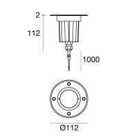 Zemní svítidlo SUELO-R 2WDC 3° S/ALIM CV SA LINEA LIGHT C00114SANHS