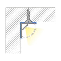 Rohový hliníkový profil černý RS2 16x16mm včetně mléčného difuzoru 3m