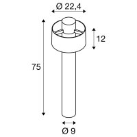 PHOTONI CYL POLE 75, stojací lampa, E27, 1x max. 13W, černá SLV 1008193