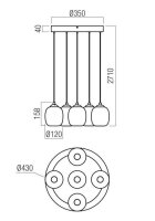 Závěsné svítidlo KHADI SU LED 26W 3000K D430 SMOKE  REDO 01-3488