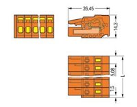 Pružinová svorka CAGE CLAMP 2,5mm2 oranžová 18pól. WAGO 231-318/026-000