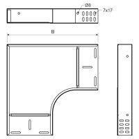 Oblouk 90° pro žlab 85x600 žárový zinek (Jupiter) KOPOS O 90X85X600_F