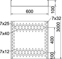 OBO BKRS 1060 FS Kabelový žlab BKRS pochozí 100x600x3000 Ocel pásově zinkováno