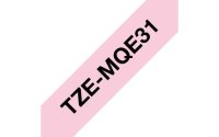 BROTHER TZe-MQE31 pastelová růžová / černá (12mm, 4m)