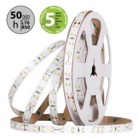 LED pásek SMD2835 EWW, 80LED/m, 7,2W/m, DC 24V, 1215lm/m, CRI90, IP20, 10mm, 5m