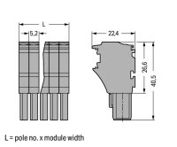 Pružinová svorka Push-in CAGE CLAMP 4mm2 šedá 5pól. WAGO 2022-105