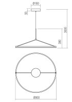 Závěsné svítidlo ORBIT SU LED 54W 3000K TRIAC WH REDO 01-3839