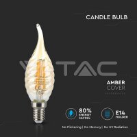 LED Bulb - 4W Filament  E14 Candle Tail