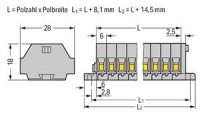 2vodičová svorkovnices upevňovacími přírubami šedá 0,08-2,5mm2 2pól.