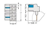 Konektor (zásuvka) pro řadové svorky, kolíky 0,6x1 mm 3pól.