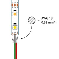 3-žilový vodič AWG 18, červená/zelená/bílá MCLED ML-733.007.21.0