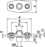 OBO ASG 732 7 FT Distanční příchytka s připojovacím závitem M6 6-7mm Ocel