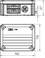 Odbočná krabice OBO T 100 WB 2s5 se zásuvky Wieland 2s5p 150x116x67 šedá