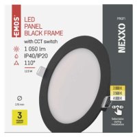 LED vestavné svítidlo NEXXO, kruhové, černé, 12,5W, se změnou CCT EMOS ZD1333