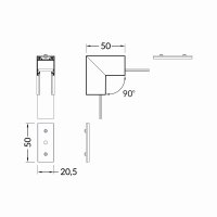 Spojka rohová  90° vnitřní pro profily FKU75, set, elox FK TECHNICS 4739271