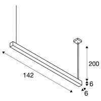 Q-LINE DALI SINGLE LED závěsné svítidlo stmívatelné 1 500 mm černé SLV 1001309