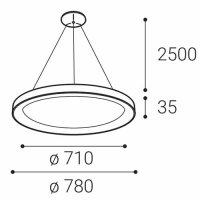 LED2 3271951D BELLA SLIM 78 P-Z, W DALI/PUSH DIM 60W 2CCT 3000K/4000K