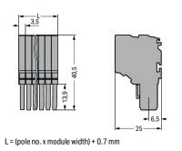 Pružinová svorka Push-in CAGE CLAMP 1,5mm2 šedá 4pól. WAGO 2020-204