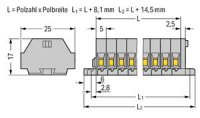 2vodičová svorkovnices upevňovacími přírubami šedá 0,08-1,5mm2 3pól.