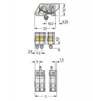 Konektor (zásuvka) úhlový CAGE CLAMP 2,5mm2 sv.šedá 16pól. WAGO 721-316/008-000