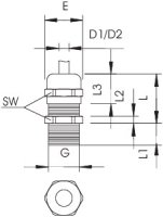 Kabelová vývodka OBO V-TEC L PG9 MS s dlouhým závitem PG9 Mosaz CuZn