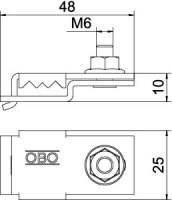 OBO VEK-GRM 3.9 FS Spojovací a uzemňovací svorka pro GR-Magic 42x19x11 Ocel