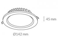 LACUS NEGRO LED 15W 3000K ?142 MM 1..10V