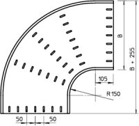 OBO RB 90 140 FT Oblouk 90° vodorovný kruhové provedení 110x400 Ocel žár.zinek