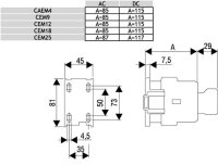 Motorový stykač CEM12.01-24V DC, 3p, 3xNO+1xNC,25A/12A ETI 004643210