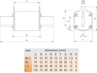 Nožová pojistka NH 1C gR 80A/440V DC ETI 004110226