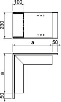 Vnější roh OBO WDK A100230CW pro kanál WDK 348x230x100 krémová bílá