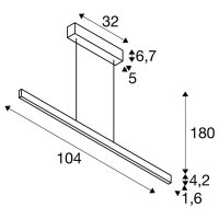 ONE LINEAR 100 PHASE up/down závěsné svítidlo bílé 24 W 2700/3000 K SLV 1006186