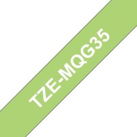 BROTHER TZe-MQG35 zelená / bílá (12mm, laminovaná)