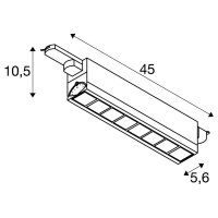 SIGHT MOVE, 3fázové systémové svítidlo DALI černá 3000 K SLV 1004690