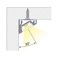 Rohový hliníkový profil RN 19x15mm vč. čirého difuzoru 3m MCLED ML-761.094.02.3