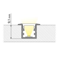 Vestavný hliníkový profil VG černý 15x10mm černý difuzor 2m ML-761.342.74.2