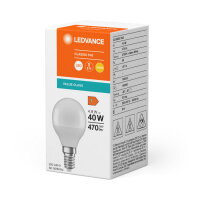 LEDVANCE LED CLASSIC P V 4.9W 827 Frosted E14