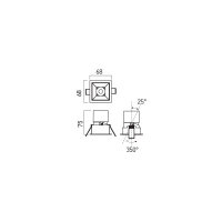 XPIT SQ. ADJ. RECESSED SPOT LIGHT 6.8W 4