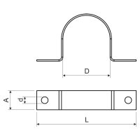 Oboustranná příchytka kovová pro ohebnou kovovou trubku pr. 21,4 mm.