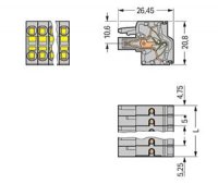 Pružinová svorka Push-in CAGE CLAMP 2,5mm2 šedá 3pól. WAGO 231-2103/026-000